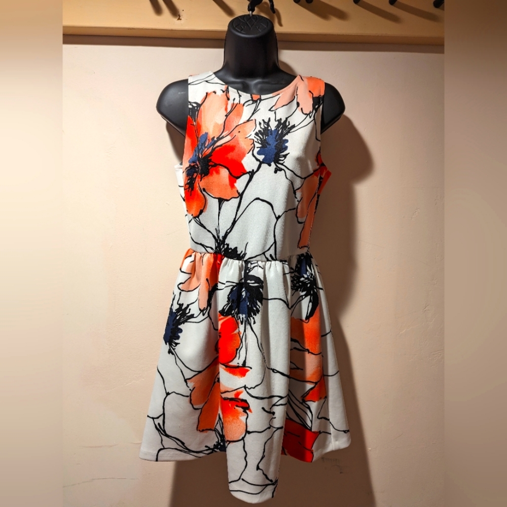Like new aqua floral dress size M
